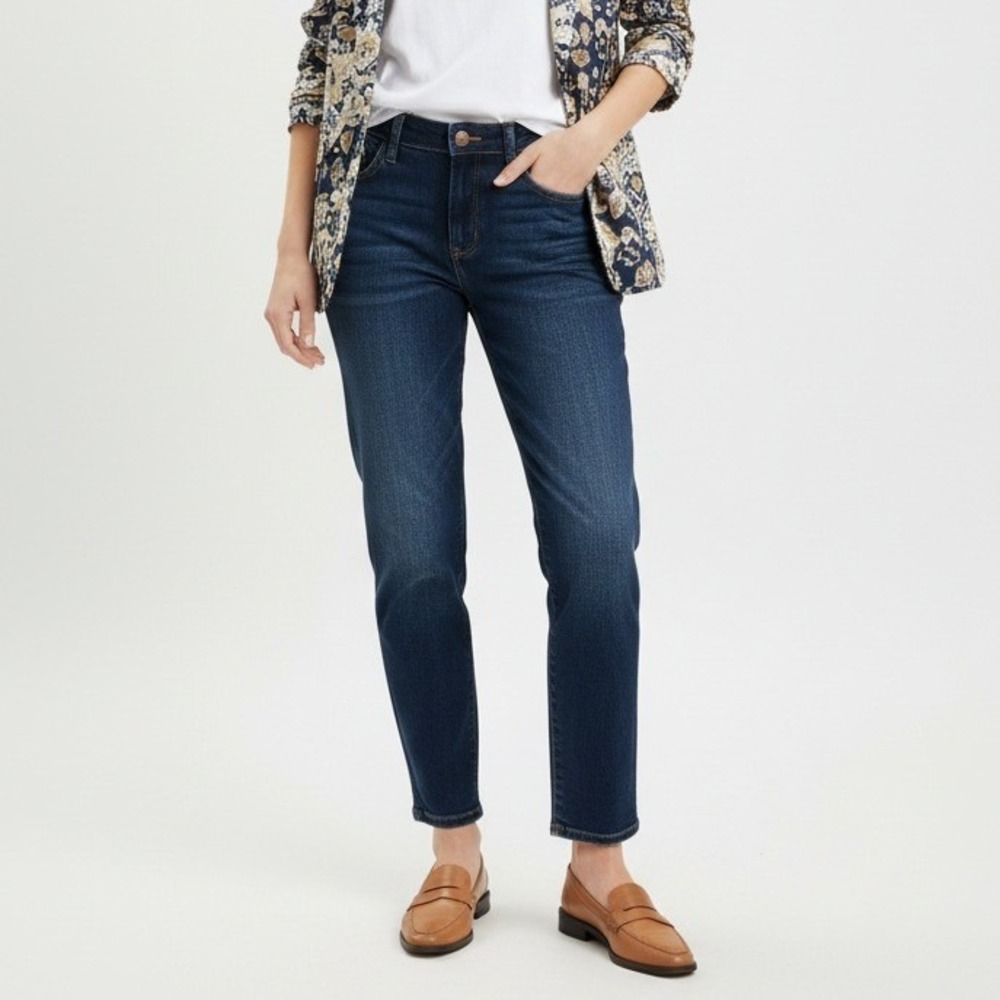 Judy Blue Los Relaxed Fit Jeans‎ Womens Size 11/30 Dark Wash Distressed Timeless